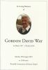 Funeral Notice - Gordon David Way