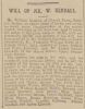 Newspaper report on the will of William Kendall